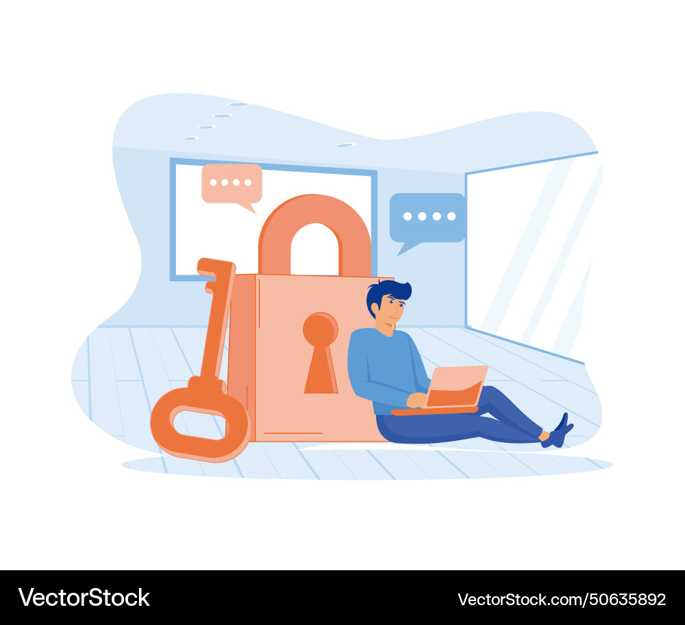 Data security protected access control privacy vector image