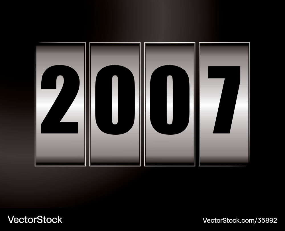 Digital Date Display - 2007 Vector Image