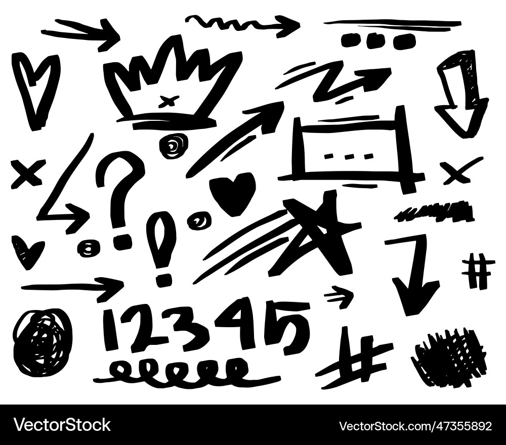 Doodle elements for concept design on set Vector Image