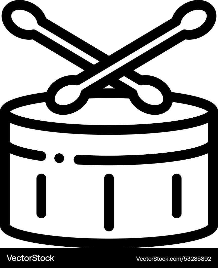 Drum icon thin linear style design isolated Vector Image