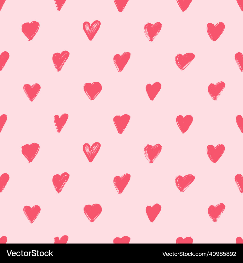 Heart hand drawn seamless pattern Heart hand drawn seamless pattern vector image