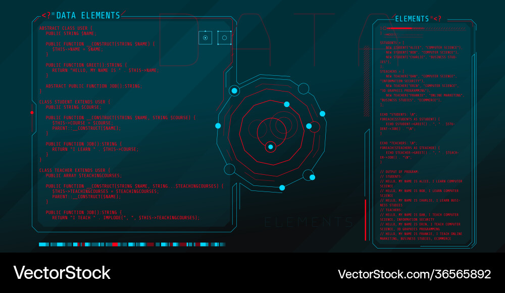 Hud Interface-Elemente mit Teil php-Code Hud Interface-Elemente mit Teil php-Code vektorbild