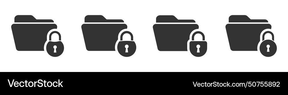 Locked folder icon Royalty Free Vector Image - VectorStock