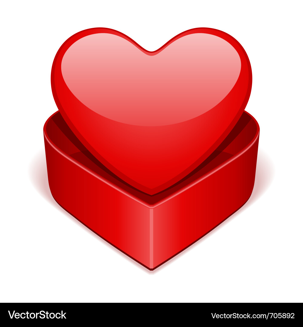 Open gift heart Vector Image