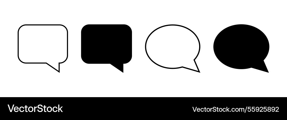 Simple speech bubble icons in different styles Simple speech bubble icons in different styles Vector Image