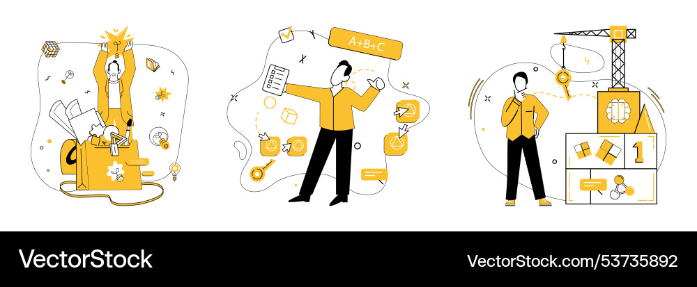 Structured thinking progress flourishes where Vector Image