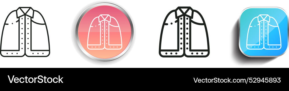 Cloak-Symbol dünne lineare regelmäßige und Schaltfläche Stil Cloak-Symbol dünne lineare regelmäßige und Schaltfläche Stil vektorbild