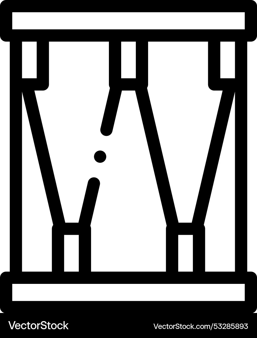 Drum icon thin linear style design isolated Vector Image