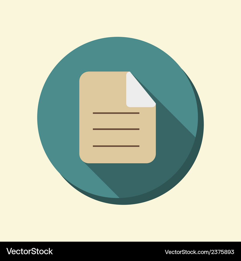 Flat circle web icon page of the document Vector Image