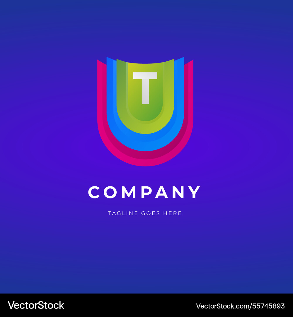 Gradient logo with abstract shape Vector Image