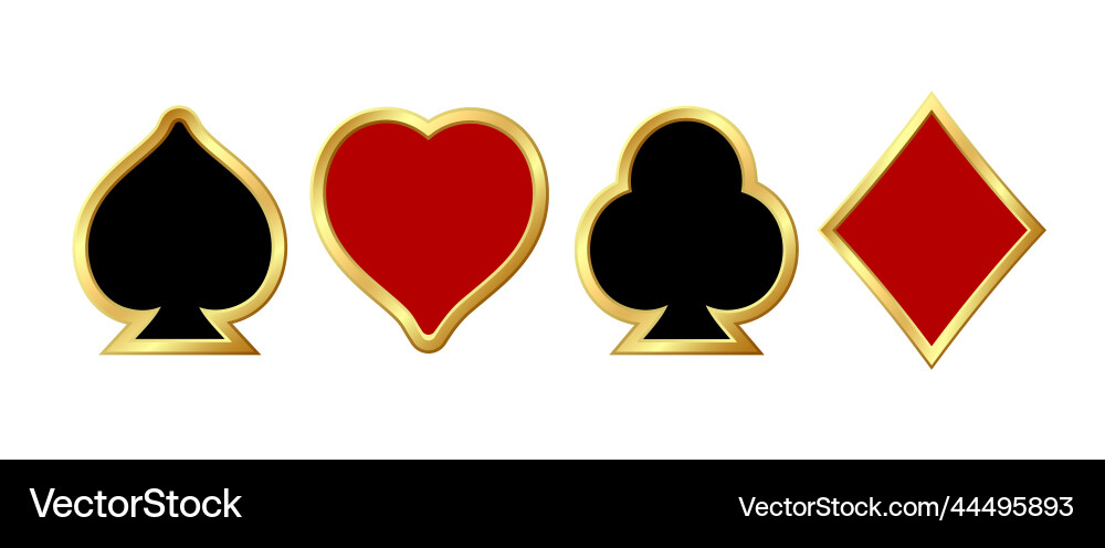 Playing Card Set with Golden Frames vector image