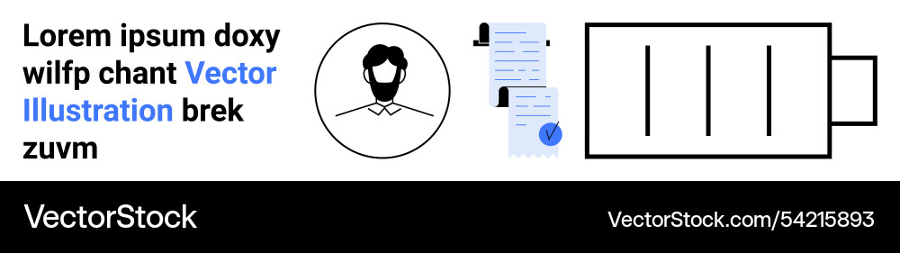 Professional avatar with text document checklist Professional avatar with text document checklist vector image