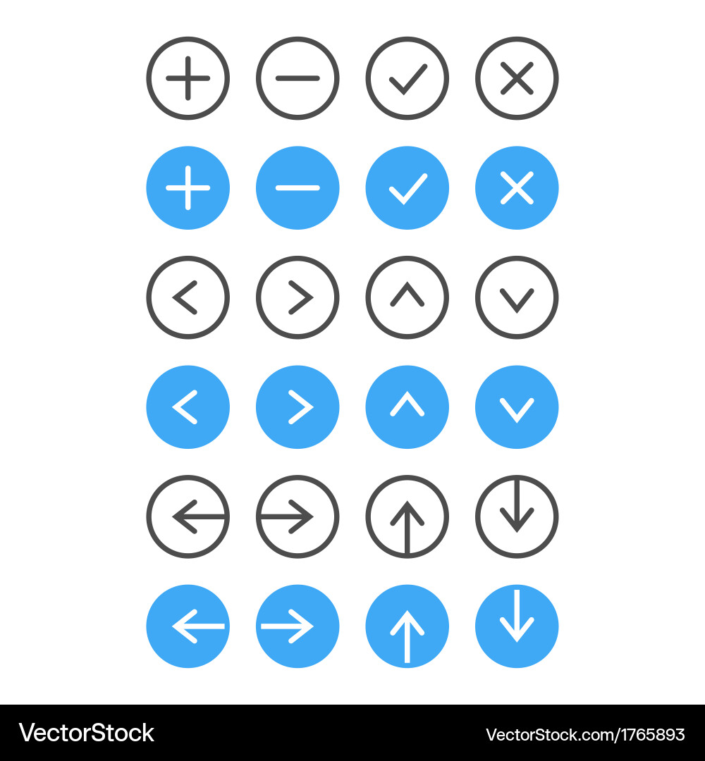 Thin Icon Set - Navigation & Lists vector image