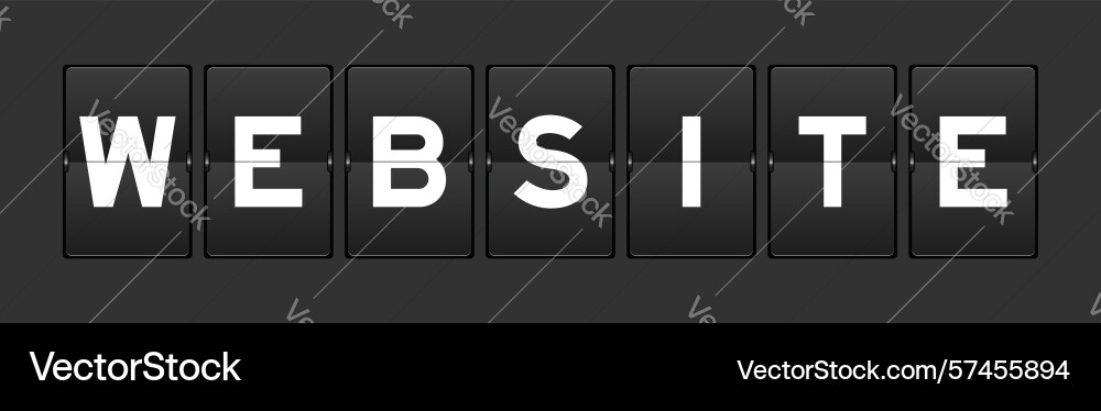 Black color analog flip board with word website Black color analog flip board with word website Vector Image