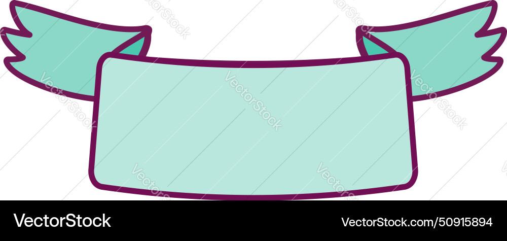 Decorative ribbon blowing in wind icon Royalty Free Vector