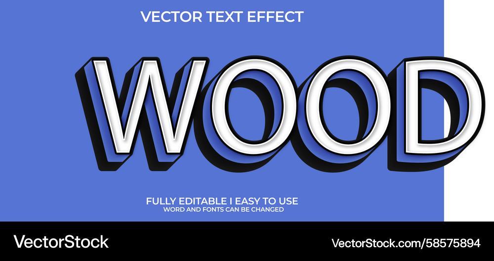 Editable 3d text effect Vector Image