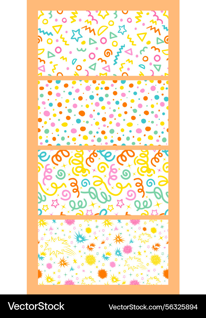Fun simple colorful set pattern on white Fun simple colorful set pattern on white Vector Image