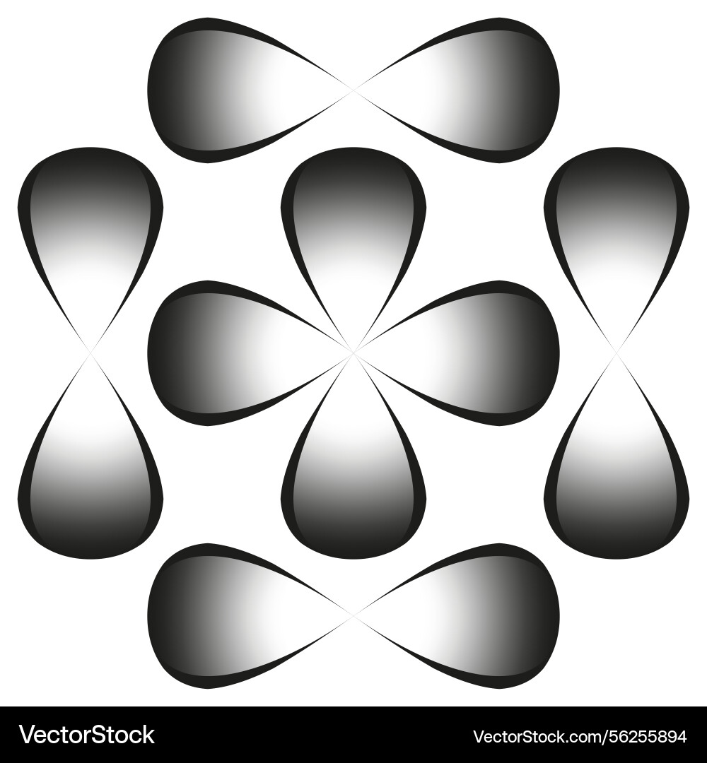 Gradient petal pattern infinity loop symbol gray Gradient petal pattern infinity loop symbol gray vector image