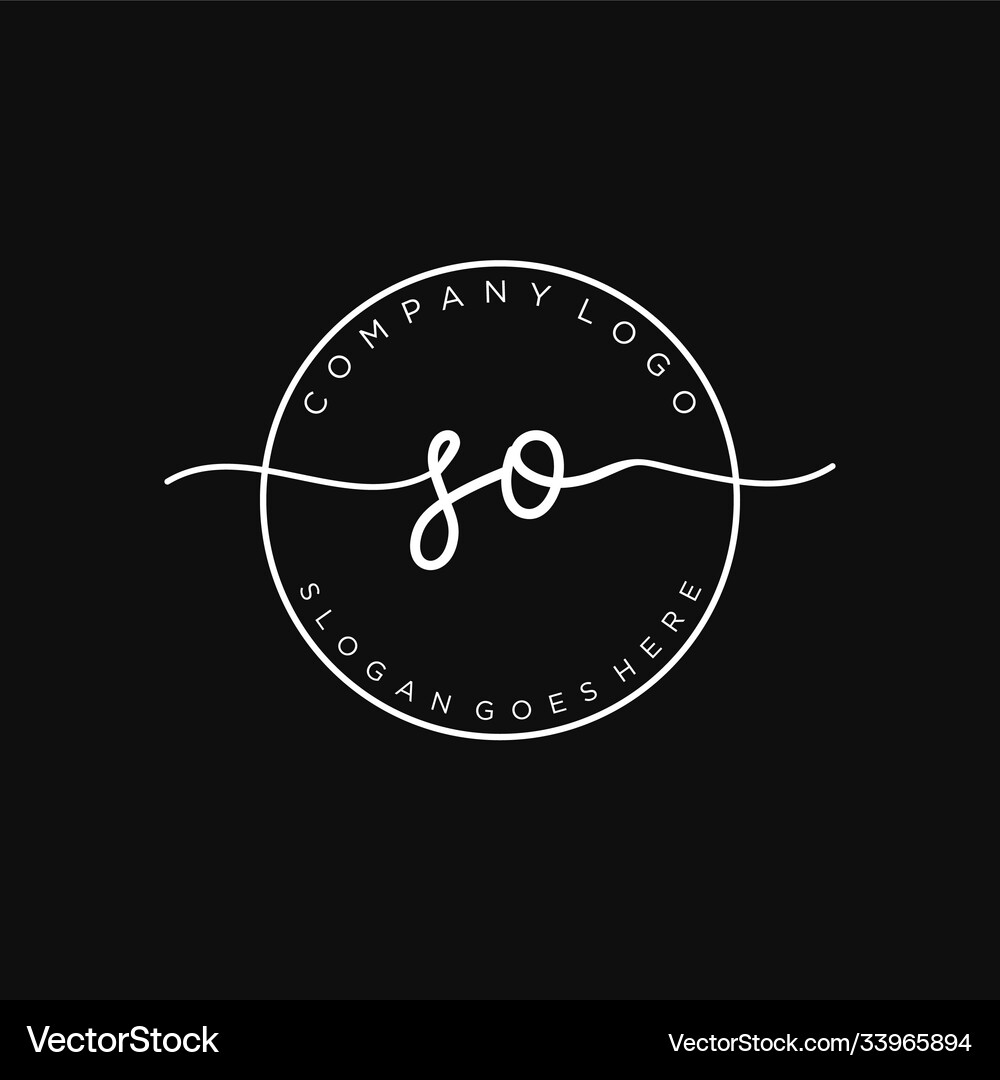 Initial so handwriting logo with circle template – Royalty-Free Vector ...