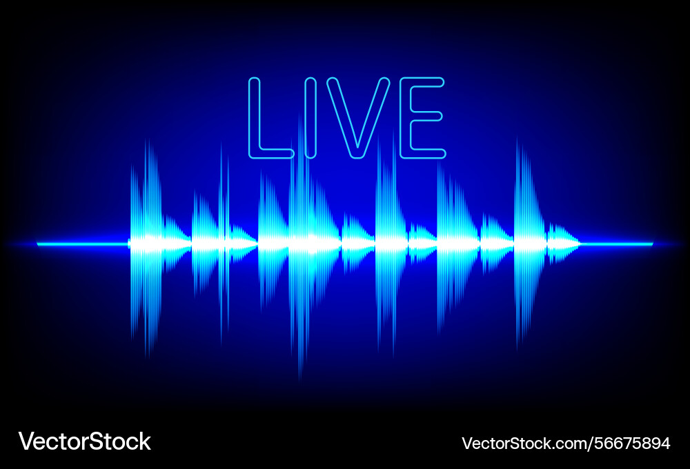 Live radio with sound wave spectrum background Vector Image