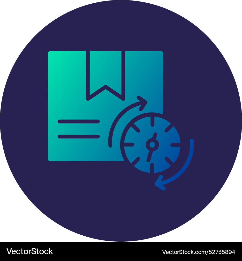 Processing time glyph circle gradient icon Vector Image