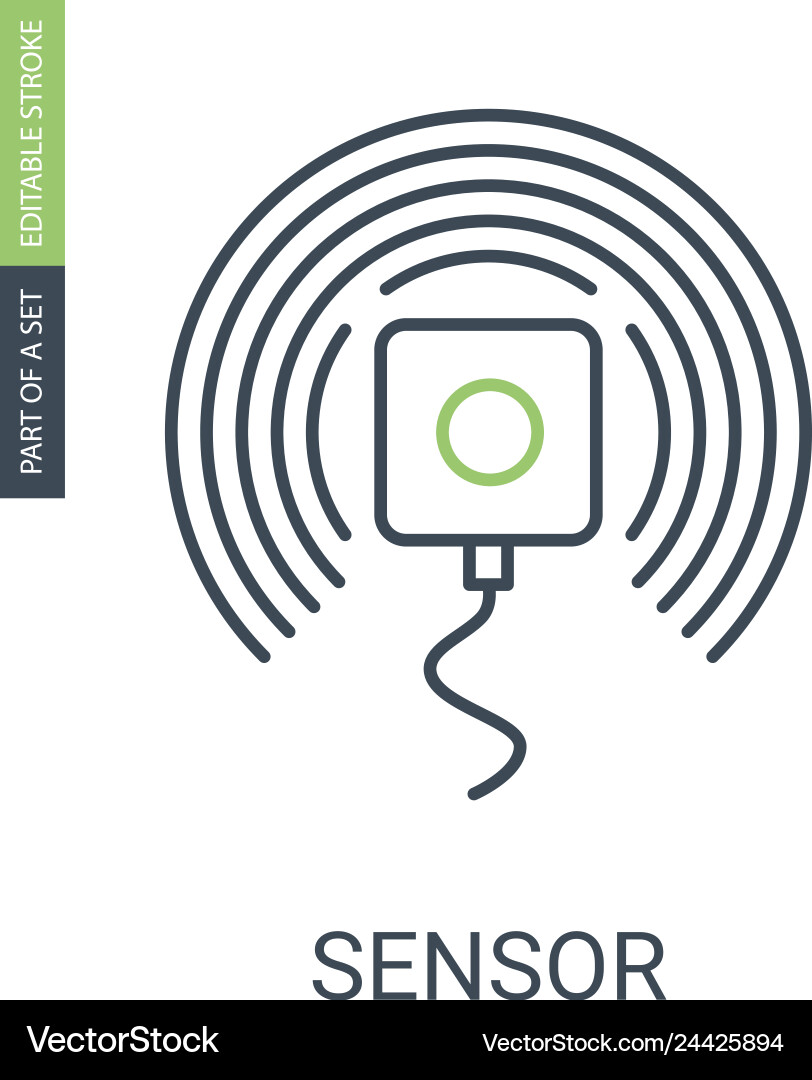 Sensor outline icon with editable stroke Sensor outline icon with editable stroke vector image