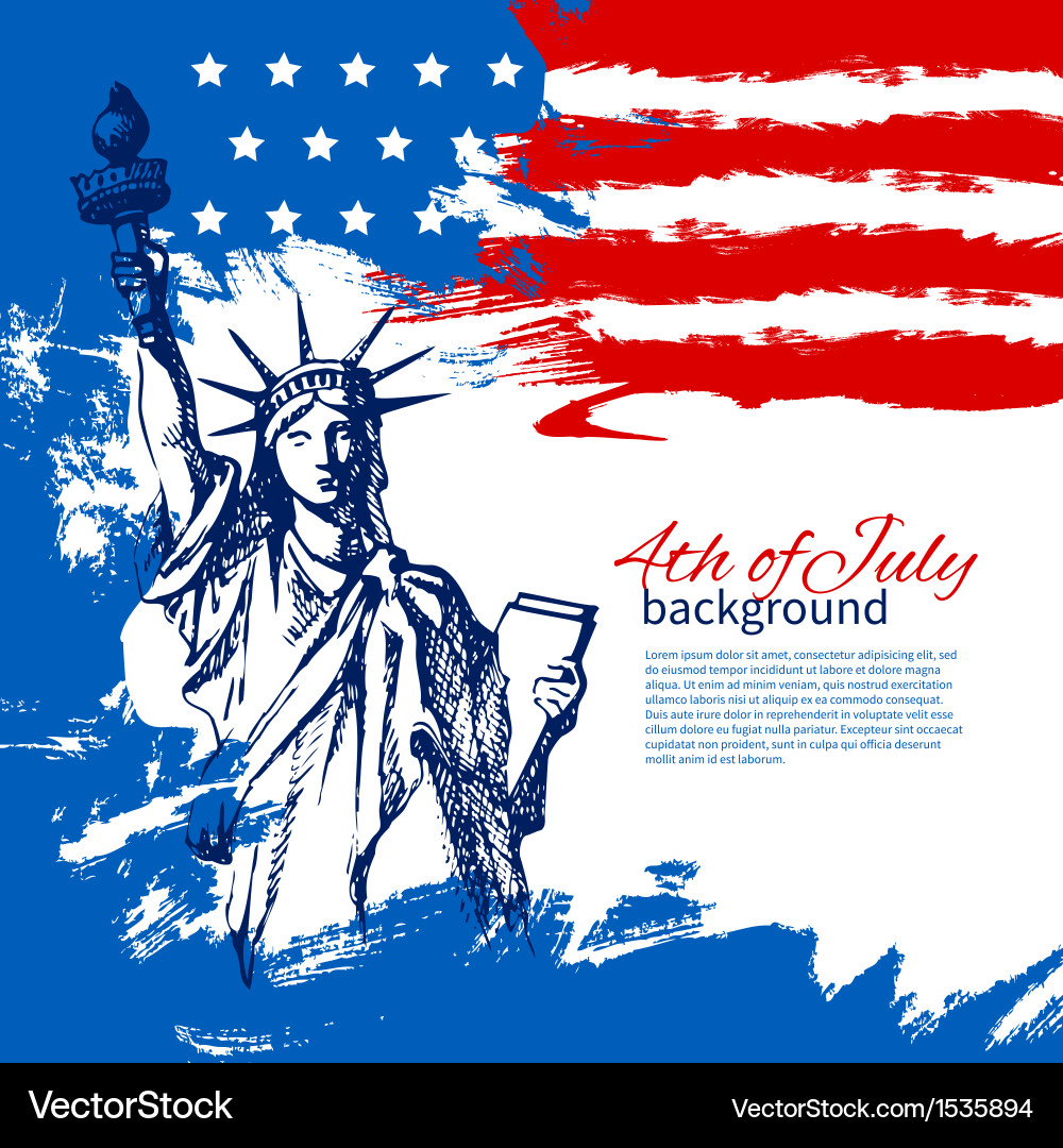 Vintage 4th of July Patriotic Background Vector Image