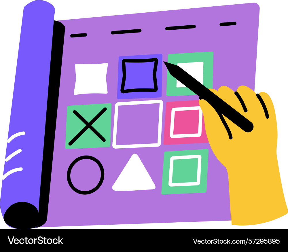 A flat style showing creating shapes vector image