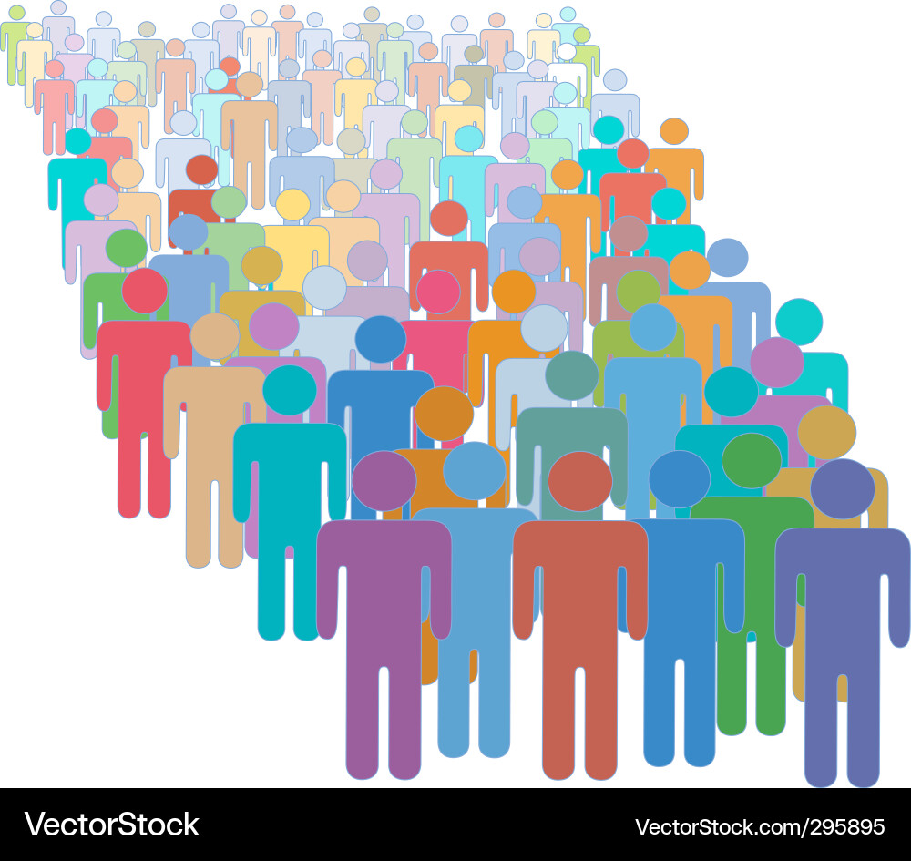 Diverse Crowd of People Vector Image