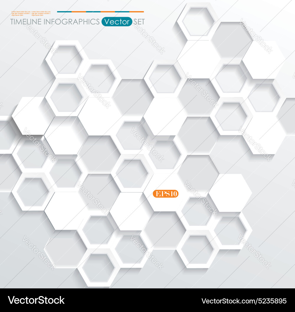 Hexagonal abstract 3d background vector image