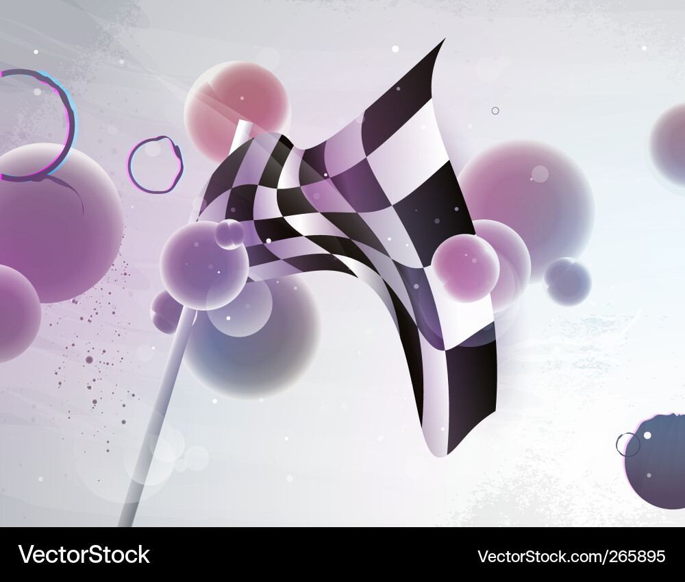 Racing flag with abstract shap vector image