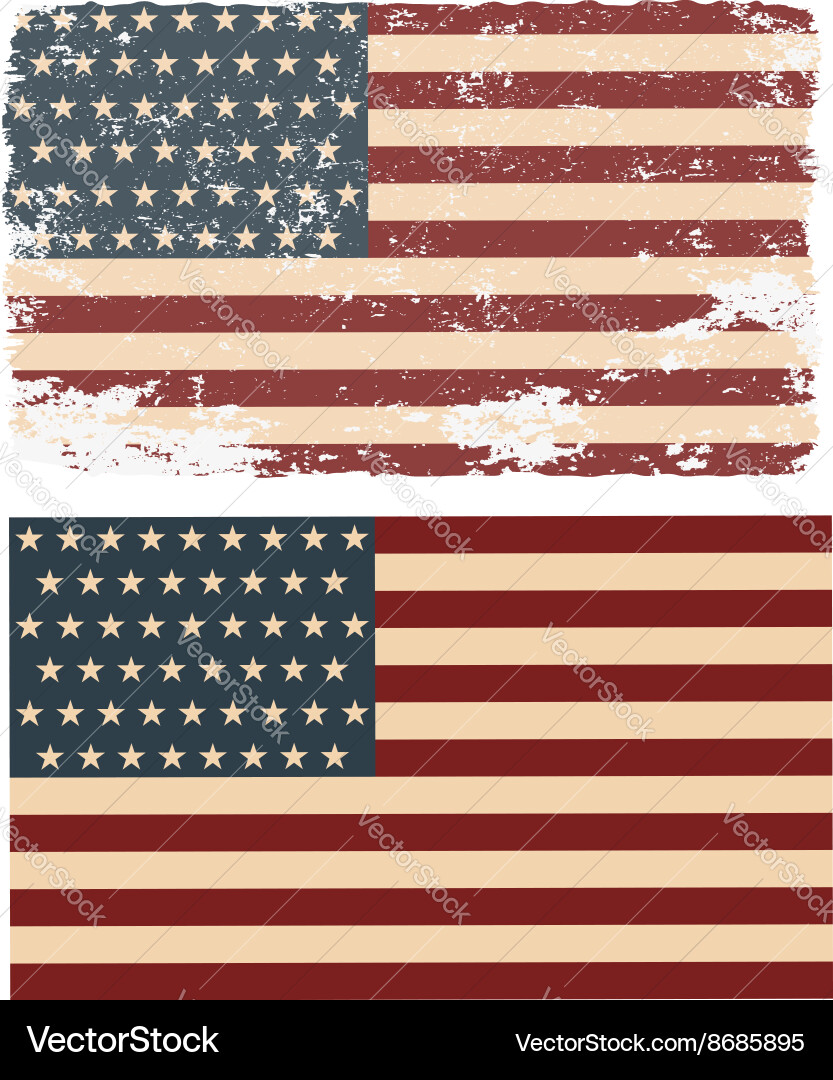 Retro USA Flag Grunge – Royalty-Free Vector | VectorStock