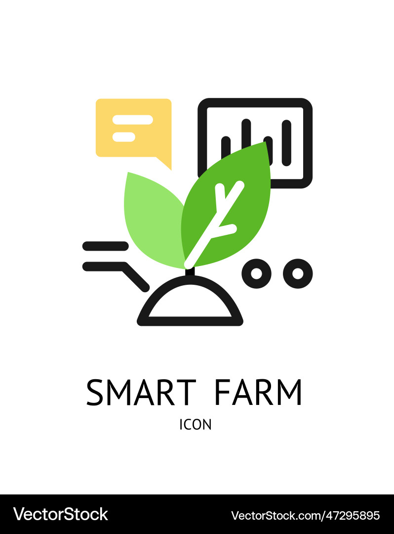 Smart farm sign thin line icon emblem concept Smart farm sign thin line icon emblem concept vector image