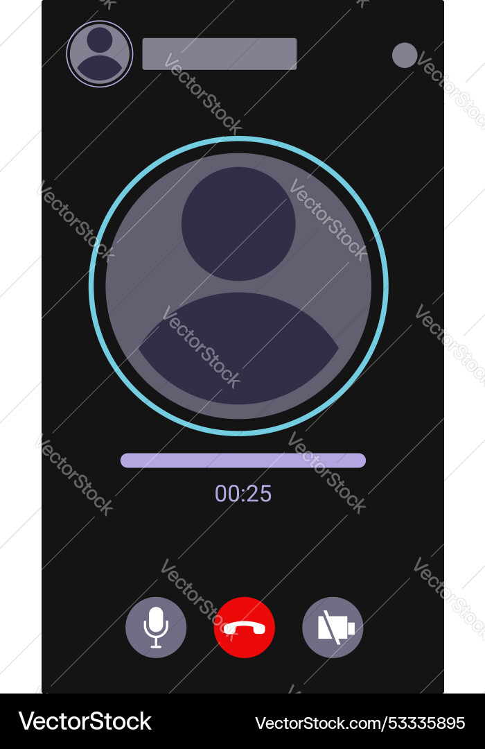 Smartphone showing video call interface with user Smartphone showing video call interface with user vector image