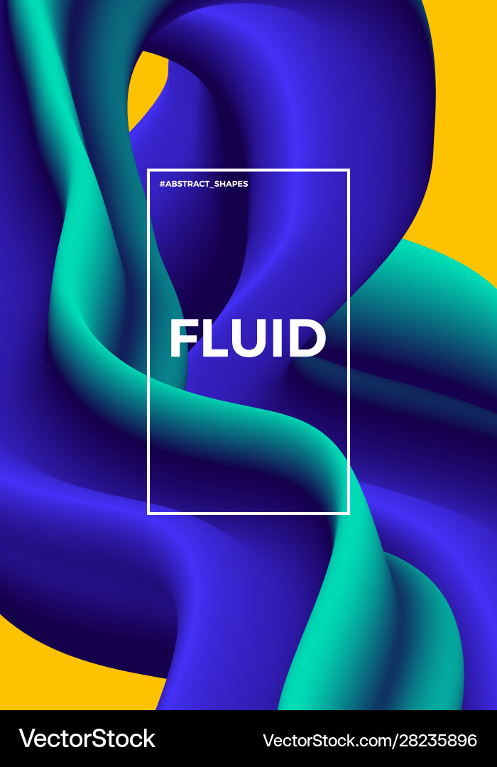 Abstract design template with 3d flow shapes Vector Image