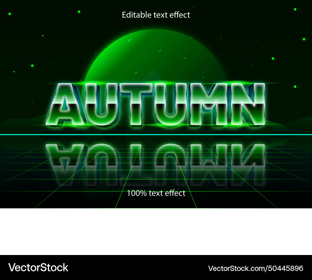 Autumn editable text effect retro style Autumn editable text effect retro style vector image