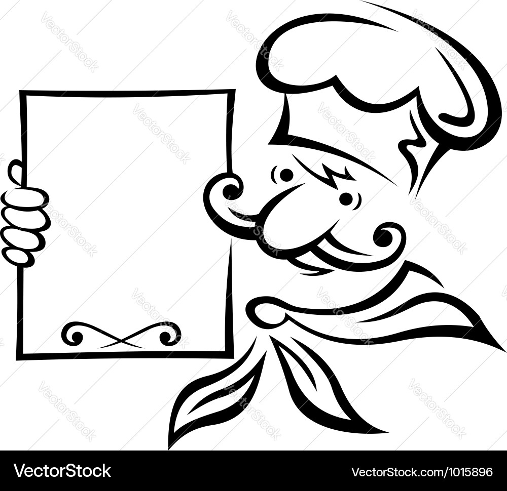 Baker of chef with menu vector image