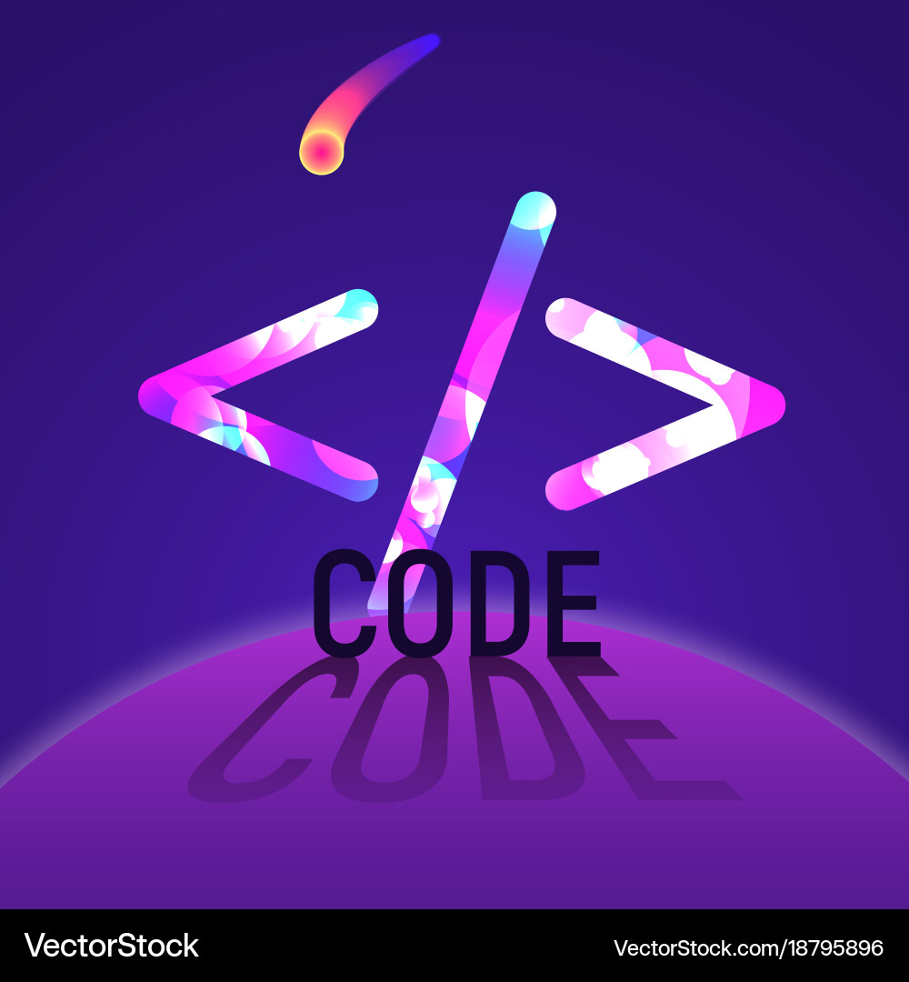 Concept code sign in space Vector Image