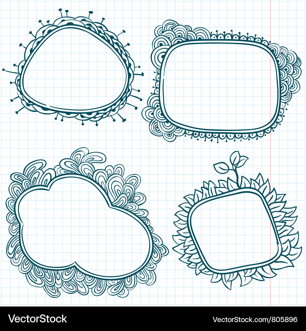 Doodle Frames Collection Vector Image