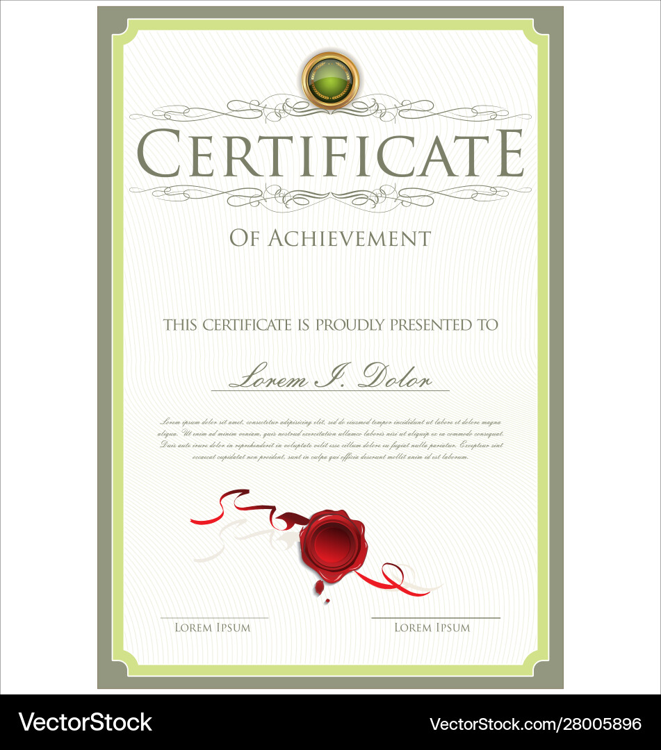 Green certificate template Royalty Free Vector Image