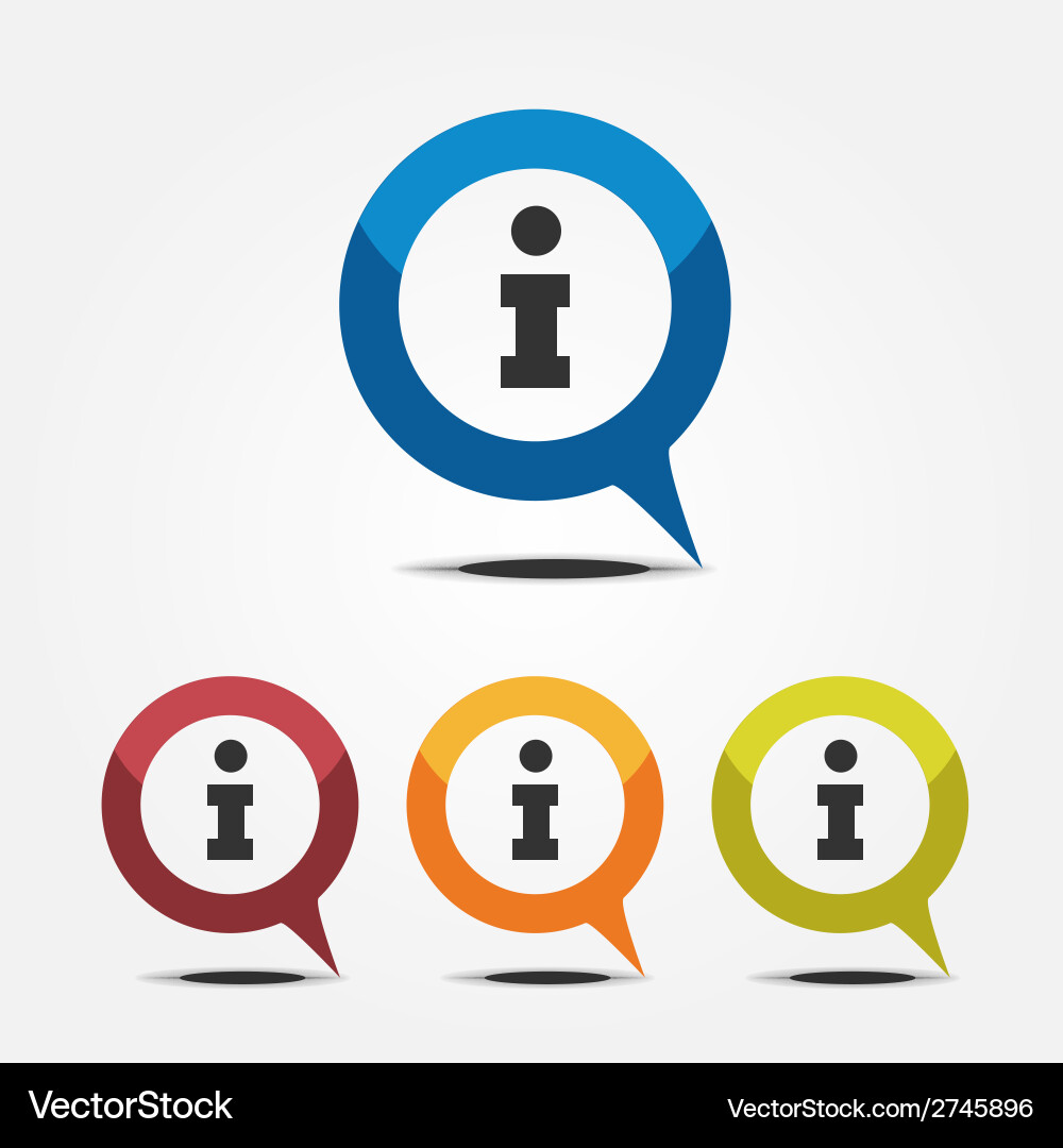 Information icon inside pointer flat style Vector Image