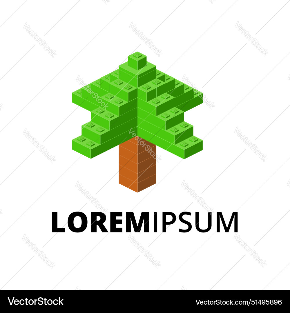 Logo with tree for print and design vector image
