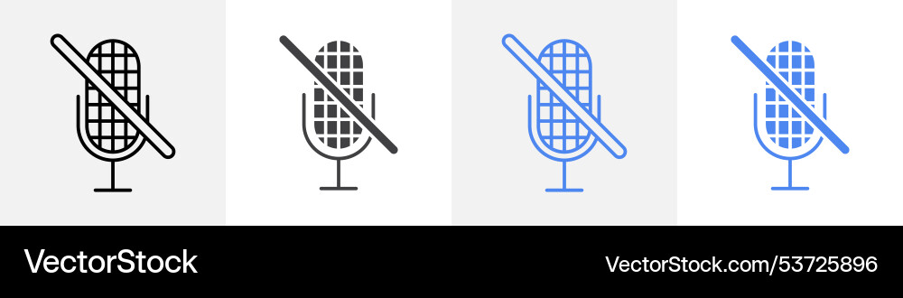 No microphone icon set use for web Vector Image