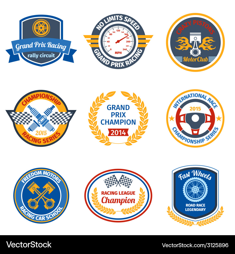 Racing Championship Emblems Royalty Free Vector Image