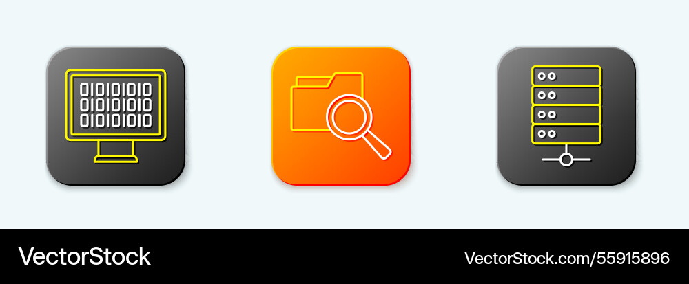 Set line binary code search with folder Set line binary code search with folder vector image