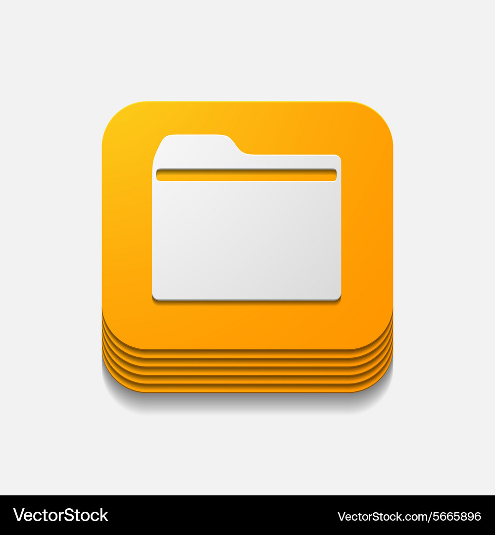 Square button folder Vector Image