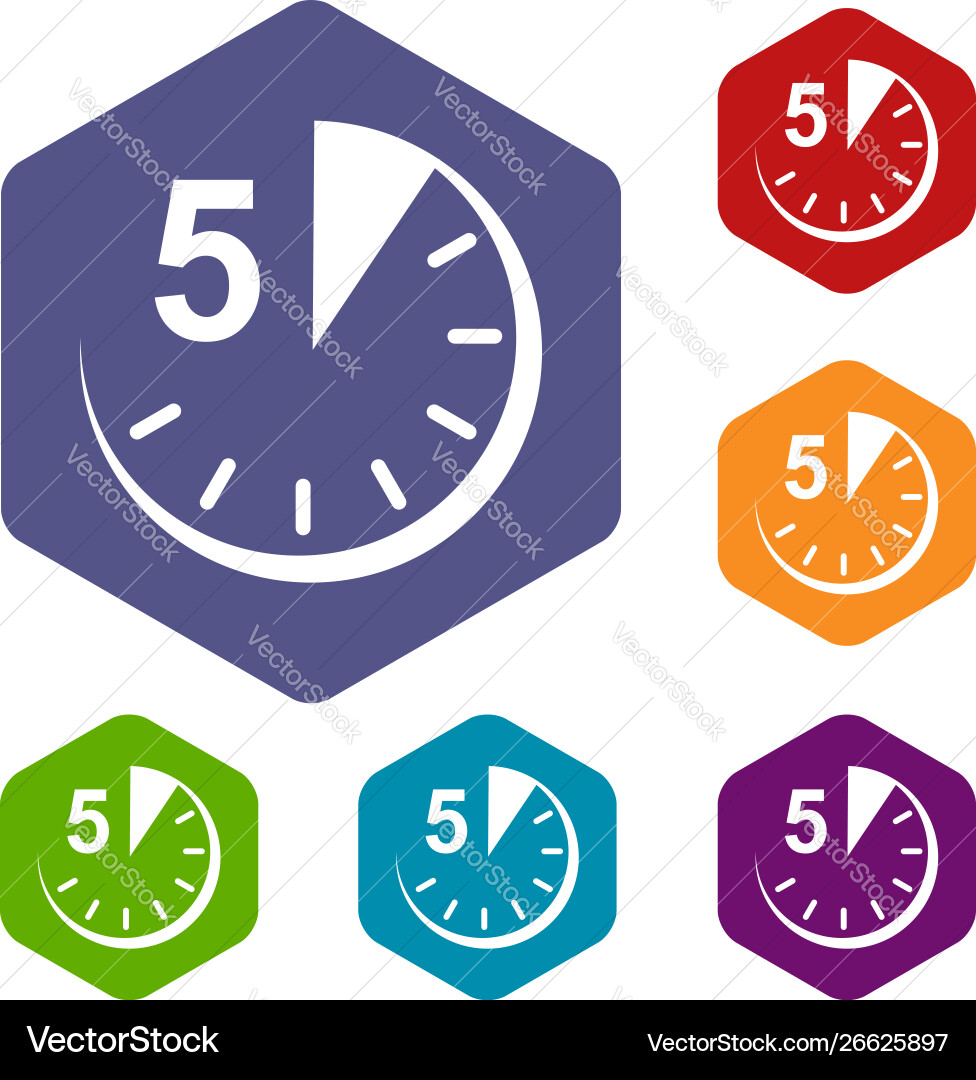 5 minutes icon simple style 5 minutes icon simple style Vector Image