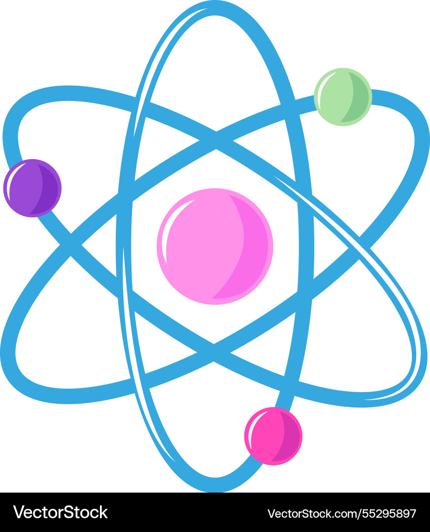 Atomic structure quantum computing concept vector image