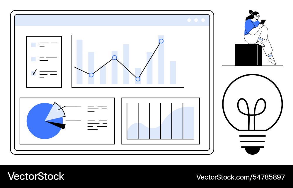 Business analytics dashboard with graphs Business analytics dashboard with graphs Vector Image