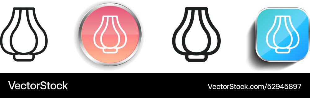 Clove garlic icon thin linear regular and button Clove garlic icon thin linear regular and button vector image
